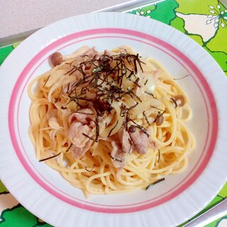 ゴボウと豚肉のパスタ